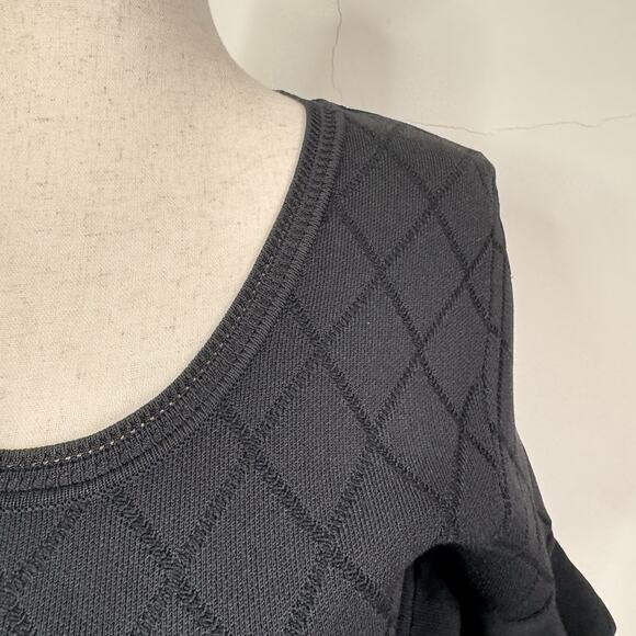 Opening Ceremony Knit Diamond Dress Black S Ruffle Sleeve Fit & Flare Classic - Picture 5 of 11